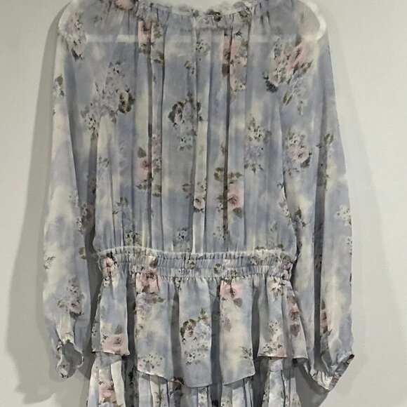 LOVESHACKFANCY Silk Floral Silk Mini Dress Size L - Picture 2 of 7